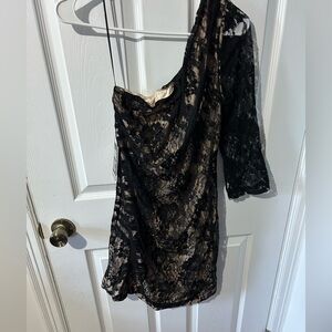Express Black Lace Dress with Cream Lining